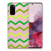 Samsung Galaxy S20 TPU bumper Zigzag Groen