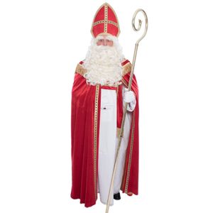 Sinterklaas kostuum luxe polyesterfluweel met mijter voor volwassenen One size  -