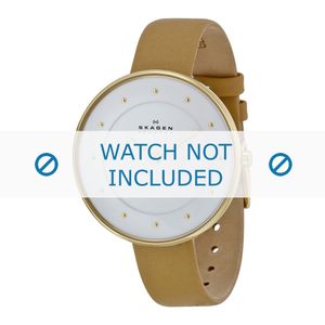 Horlogeband Skagen SKW2137 Leder Beige 14mm