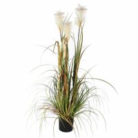 Mica Decorations - gras kunstplant - groen/creme - H120 x D45 cm   - - thumbnail