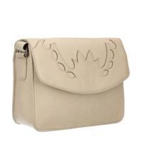 Manfield leren crossbody tas beige