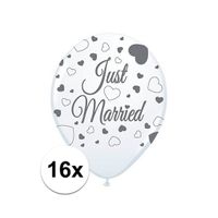 Just Married versiering balonnen 16 st   - - thumbnail