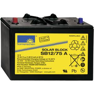 GNB Sonnenschein Solar-Block SB12/75 A NGSB120075HS0CA Solar-accu 12 V 75 Ah Loodgel (b x h x d) 330 x 236 x 171 mm Conuspool