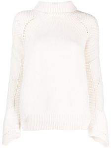 Ermanno Scervino pull en crochet à col v - Blanc