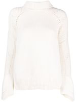 Ermanno Scervino pull en crochet à col v - Blanc