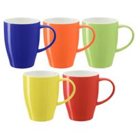 Koffie mokken/bekers Paris - 6x - porselein - multi kleuren - 350 ml - stijlvolle vorm