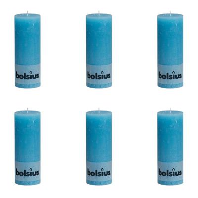 Bolsius Rustiekkaarsen 190x68 mm blauw 6 st Bolsius Rustiekkaarsen 190x68 mm blauw 6 st