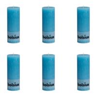 Bolsius Rustiekkaarsen 190x68 mm blauw 6 st