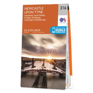 Wandelkaart - Topografische kaart 316 OS Explorer Map Newcastle upon T