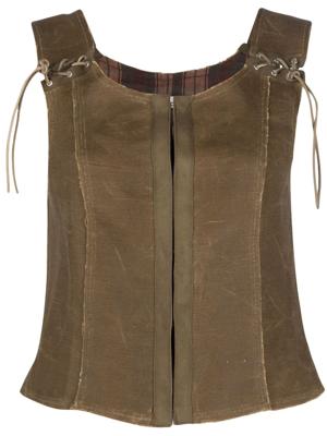 OUR LEGACY Tanktop van linnenmix - Groen