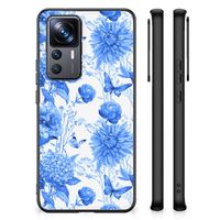 Bloemen Hoesje voor Xiaomi 12T | 12T Pro Flowers Blue - thumbnail