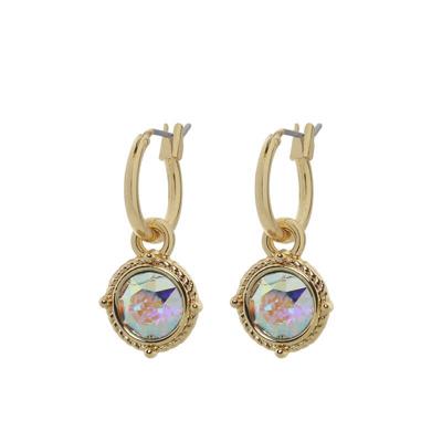 Biba Hang Oorbellen Goud met Swarovski Steentje Crystal AB