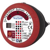 Testboy Testavit Schuki 1 LCD Stopcontacttester CAT II 300 V LCD, LED - thumbnail