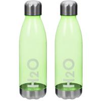 2x stuks bidon drinkfles/waterfles groen 700 ml met schroefdop