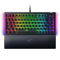 Razer BlackWidow V4 75% mechanisch gamingtoetsenbord, hot-swappable design, compact en duurzaam, oranje tactiele schakelaar, Chroma RGB, MF Roller & Media-toetsen, comfortabele polssteun, zwart