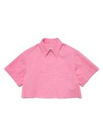 MM6 Maison Margiela Kids chemise en coton à logo brodé - Rose