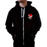 Engeland 1910 Retro Rugby Zipped Hoodie - Zwart