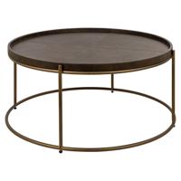 Richmond Ronde Salontafel Zillon Leder, 90cm - Bruin