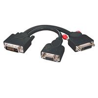 LINDY DVI splitterkabel VGA & DVI-D zwart Dual Link DVI-I M > VGA F + DVI-D F Dual Link