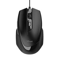 Trust 23650 Voca Comfort Mouse Muis, Bedraad, 800, 1200, 1600 Of 2400 DPI, Zwart