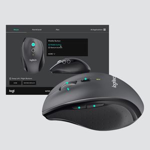 Logitech M705 Marathon Ergonomische muis Radiografisch Laser Zwart, Zilver 7 Toetsen 1000 dpi Ergonomisch