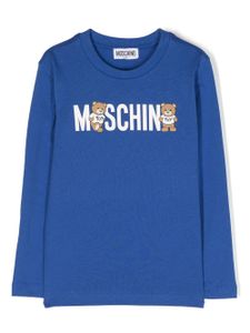 Moschino Kids sweat en coton à logo imprimé - Bleu