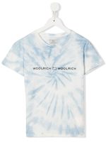 Woolrich Kids t-shirt tie dye à logo imprimé - Bleu - thumbnail