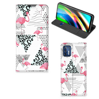 Motorola Moto G9 Plus Hoesje maken Flamingo Triangle