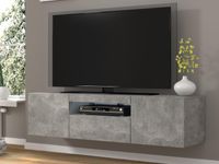 Tv-meubel AUREO 3 deuren 150 cm beton met led - thumbnail