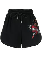 Philipp Plein short de jogging à logo strassé - Noir - thumbnail