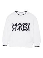 MM6 Maison Margiela Kids pull à logo en intarsia - Blanc