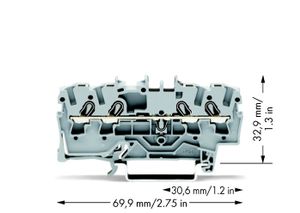 WAGO 2002-1401 Doorgangsklem 5.20 mm Spanveer Toewijzing: L Grijs 1 stuk(s)