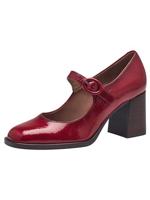 Tamaris dames pumps blokhak, Rood patent, 38 EU