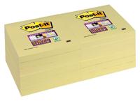 Memoblok 3M Post-it 654 Super Sticky 76x76mm geel