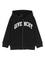 Givenchy Kids hoodie zippé à logo imprimé - Noir