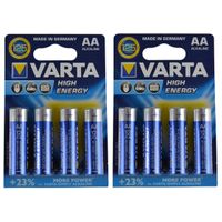 12x Varta Alkaline AA batterijen high energy 1.5 V