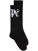 Palm Angels chaussettes à logo en jacquard - Noir - thumbnail