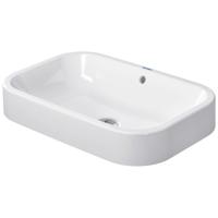 Duravit HappyD 2 opzetkom rechthoekig met overloop zonder kraangat 60x40cm met wondergliss wit 23146000001 - thumbnail