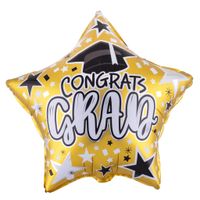 Folieballon Congrats Grad Ster Goud (45cm) - thumbnail