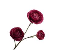 Silk-ka Kunstbloem - zijden bloem ranunkeltak Bordeaux 46 cm