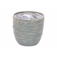 Van der Leeden rotan pot streep 15 cm olijf - thumbnail