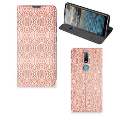 Nokia 2.4 Hoesje met Magneet Pattern Orange Nokia 2.4 Hoesje met Magneet Pattern Orange