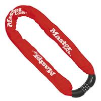 Master Lock Fietsketting [Combinatieslot] [90 cm Ketting] [Rood] 8392EURDPROCOLR - voor Stadsfiets, Elektrische fiets, MTB, Racefiets, Vouwfiets
