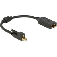 Delock 62638 Adapter mini DisplayPort 1.2 male met schroef > DisplayPort female 4K zwart