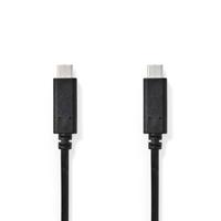 NEDIS USB-kabel - USB 3.2 Gen 1 - USB-C™ Male - USB-C™ Male - 60 W - 4K @60Hz - 5 Gbps - Vernikkeld - 3.00 m - Rond - PVC - Zwart - Box