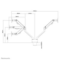 Neomounts FPMA-D750DSILVER Monitor-tafelbeugel 2-voudig 25,4 cm (10) - 81,3 cm (32) Grijs Zwenkbaar, Roteerbaar, Kantelbaar - thumbnail