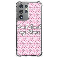 Samsung Galaxy S21 Ultra Anti Shock Case Flowers Pink DTMP - thumbnail