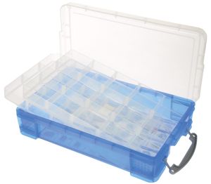 Really Useful Box opbergdoos 4 liter met 2 dividers, transparant blauw