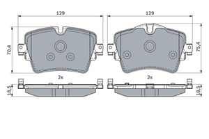 Remblokkenset, schijfrem BOSCH, u.a. für BMW, Mini