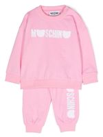 Moschino Kids survêtement à logo appliqué - Rose - thumbnail